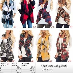 Fall vest/sleeveless cardigan *Buffalo plaid*
